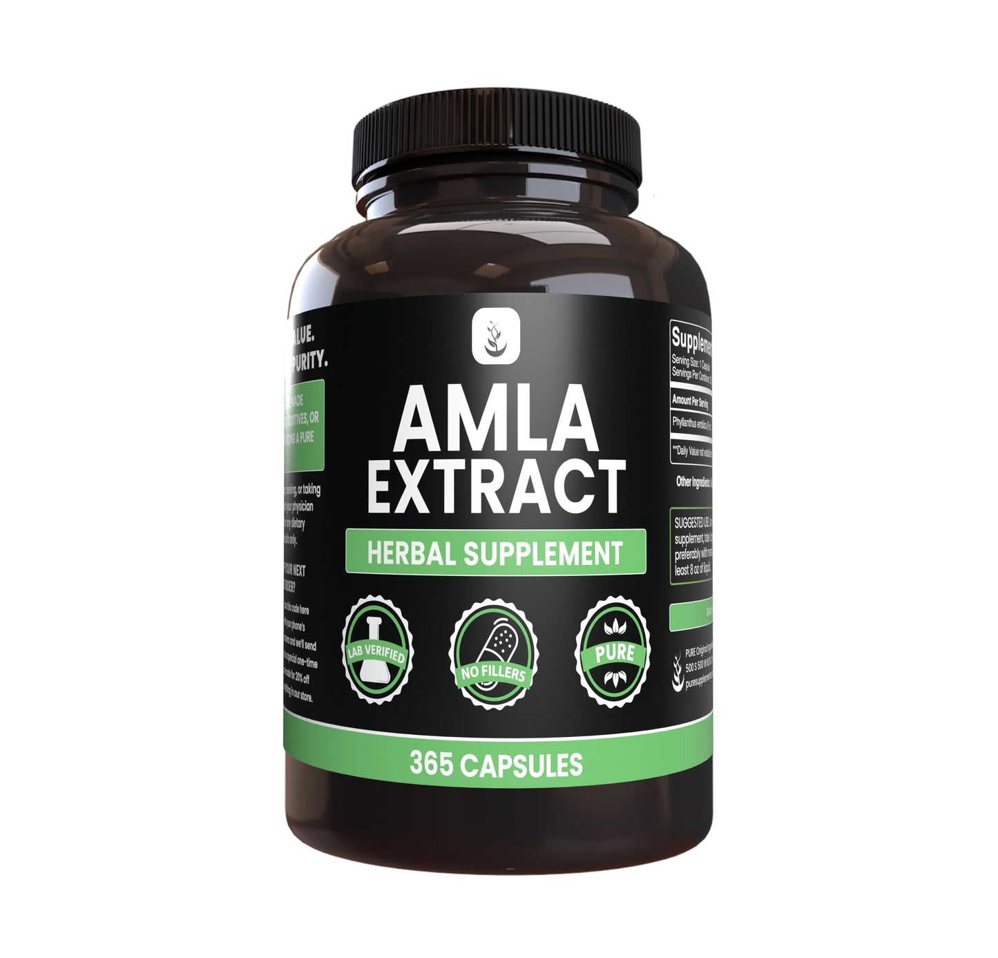 Amla Extract 365 Capsules – Pure Original Ingredients, Lab Verified
