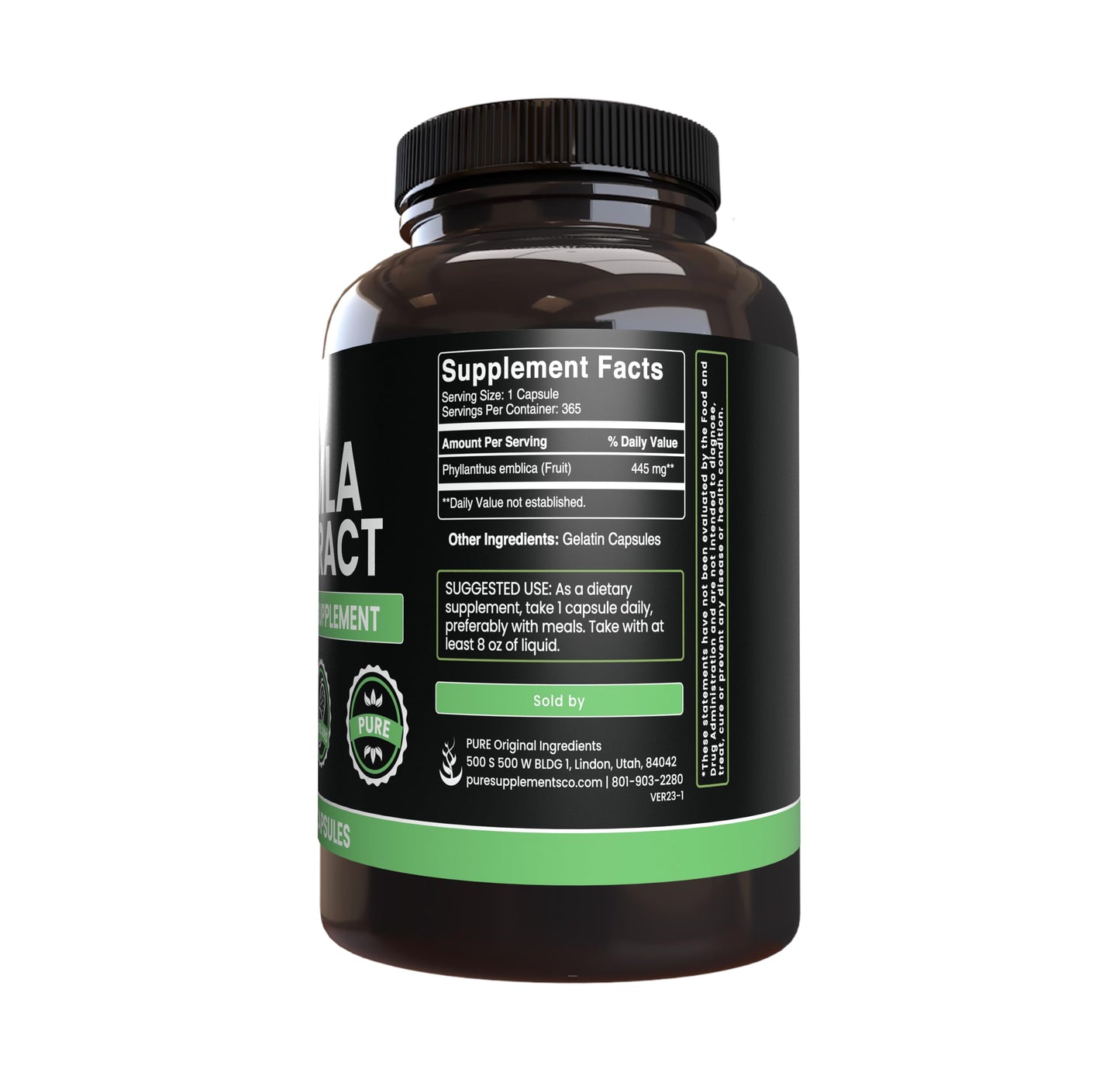 Amla Extract 365 Capsules – Pure Original Ingredients, Lab Verified