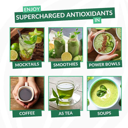 Amla Green: 20x Concentrated Amla Powder + Decaf Green Tea | Organic, Vegan, 90 Servings