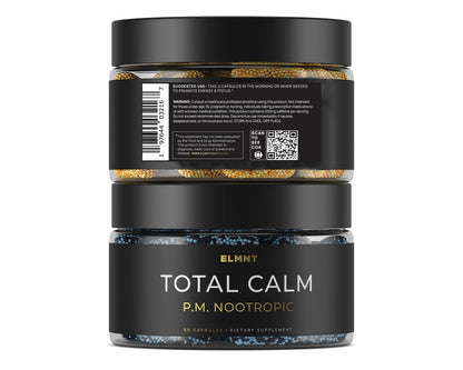 AMPM Nootropic Total Focus + Calm 9X Strength w. Caffeine, L-Theanine, Alpha GPC, L-Tyrosine, Ashwagandha - X-Release Energy Pills Nootropics Brain Support Supplements for Memory and Focus Supplement