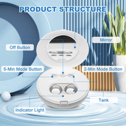 AMTAST Ultrasonic Contact Lens Cleaner – Rechargeable with Vanity Mirror