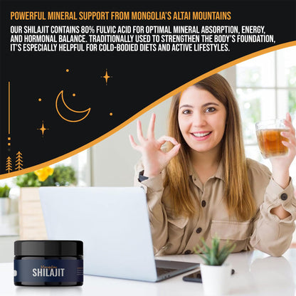 AMU NUTRITION Pure Mongolian Shilajit for Men and Women | 20g | Fulvic Acid & Trace Minerals