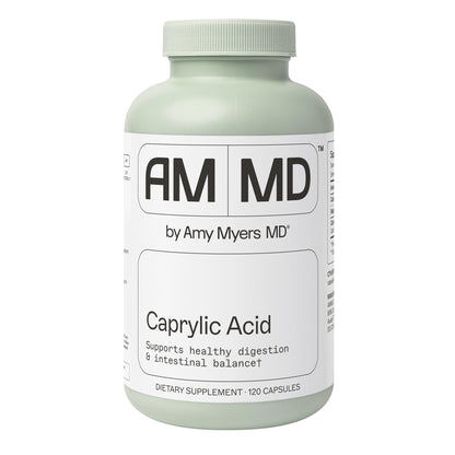 Amy Myers MD Caprylic Acid | Digestion Support for Intestinal Balance & Gut Health — 120 Capsules (Gluten-Free, Dairy-Free & Non-Soy)