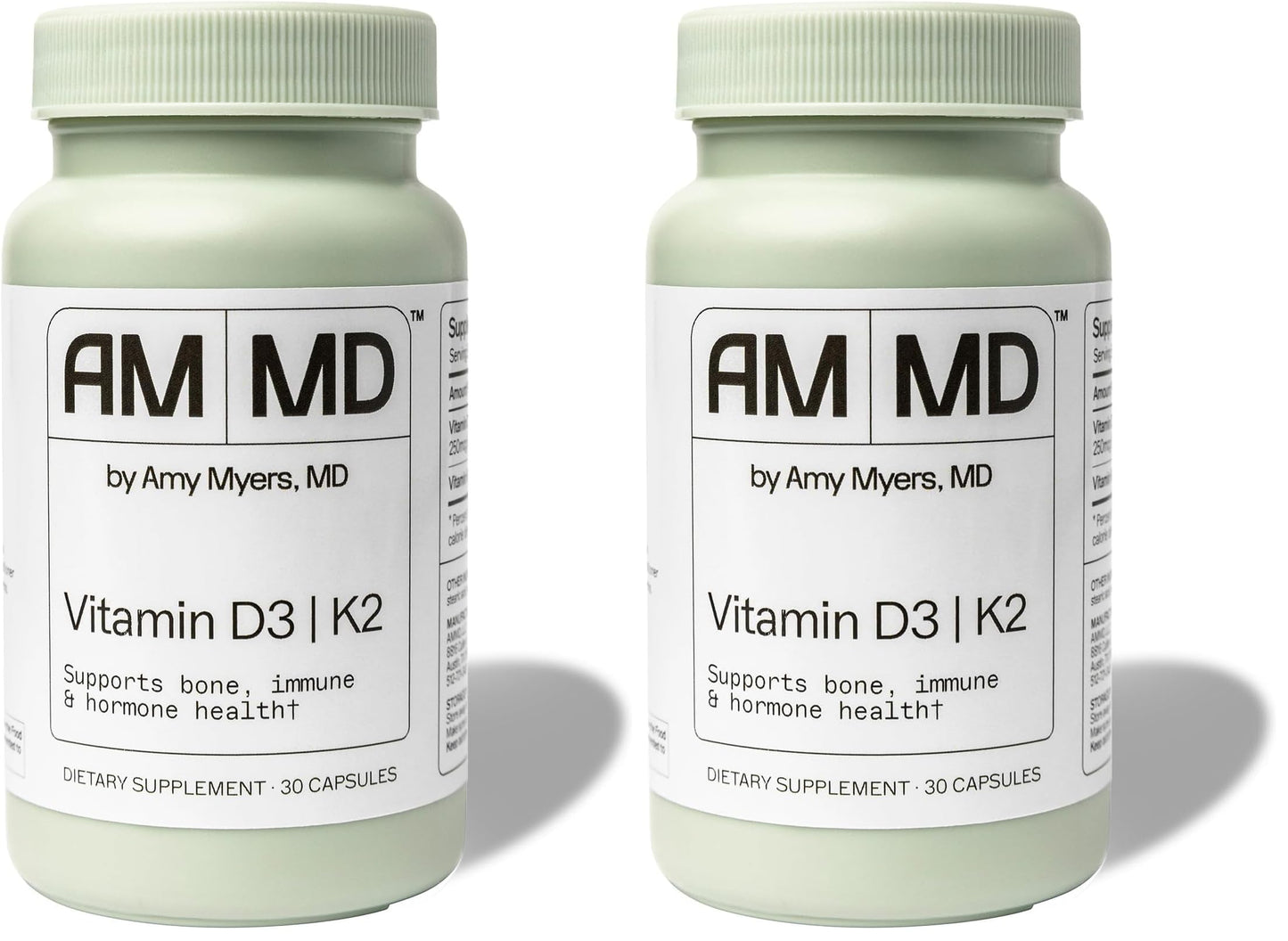 Amy Myers MD Vitamin D3/K2 10,000 IU Capsules – Bone, Immune & Healthy Mindset Support (Pack of 2)