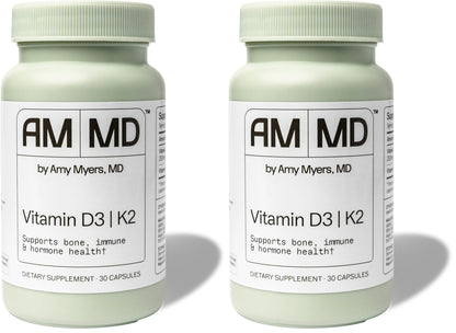 Amy Myers MD Vitamin D3/K2 10,000 IU Capsules – Bone, Immune & Healthy Mindset Support (Pack of 2)