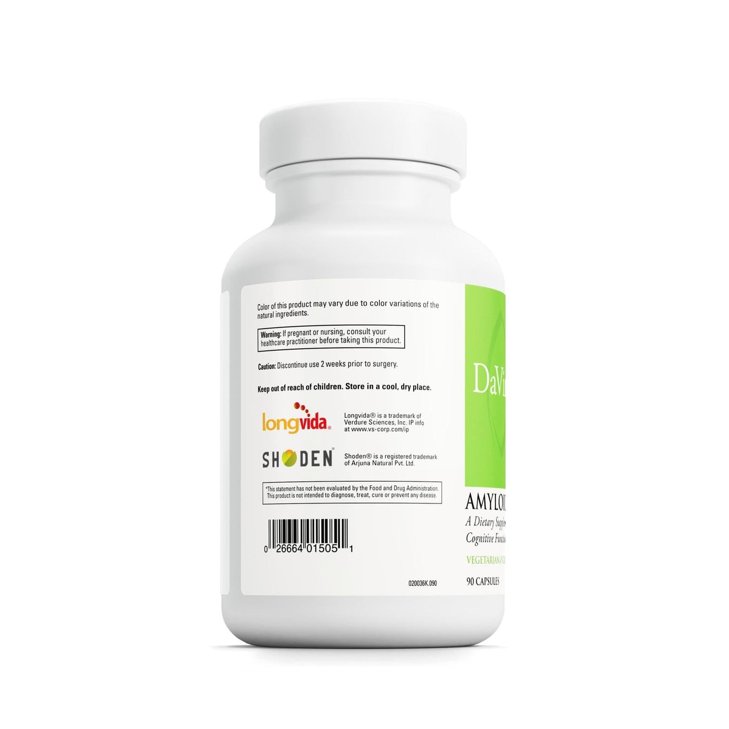 DAVINCI Labs Amyloid Complete — Cognitive Support & Healthy Aging | Gluten-Free, 90 Vegetarian Caps