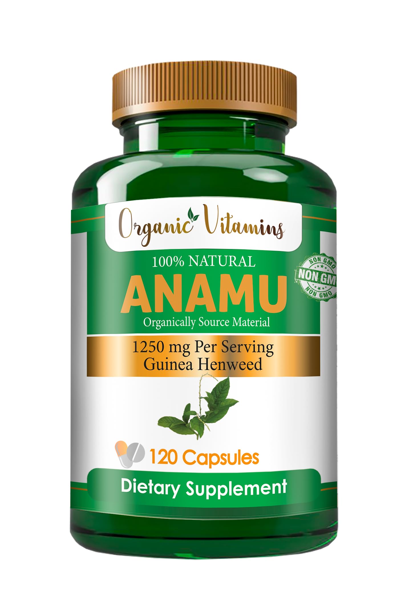Organic Anamu 1250mg – 120 Capsules (Pack of 2)