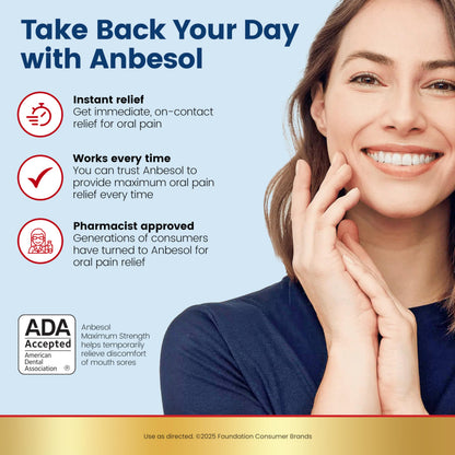 Anbesol Gel Maximum Strength 0.33 oz – Instant Oral Pain Relief
