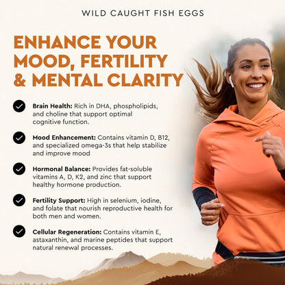 Ancestral Supplements Wild Caught Fish Eggs – 2400mg Omega-3, 180 Capsules