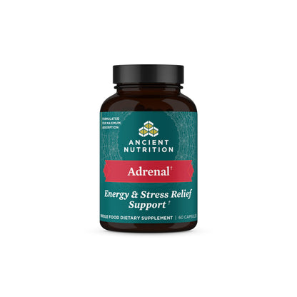 Ancient Nutrition Adrenal Support with Ashwagandha - 60 Capsules, 1300mg (Keto & Paleo Friendly)