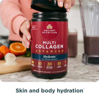Ancient Nutrition Advanced Multi Collagen Hydrate – Mixed Berry, 30 Servings