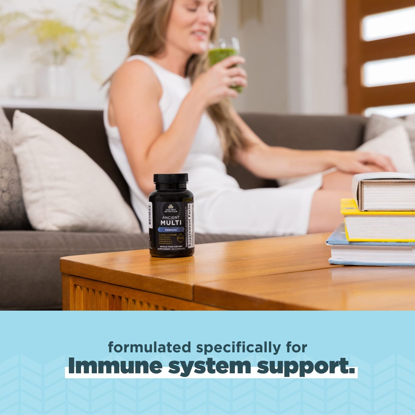 Ancient Nutrition Immune Support Multivitamin - 21 Vitamins & Minerals | 90 Capsules