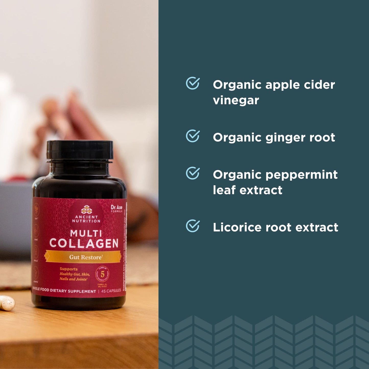 Ancient Nutrition Multi Collagen Capsules with Probiotics for Gut Health – 90 Count