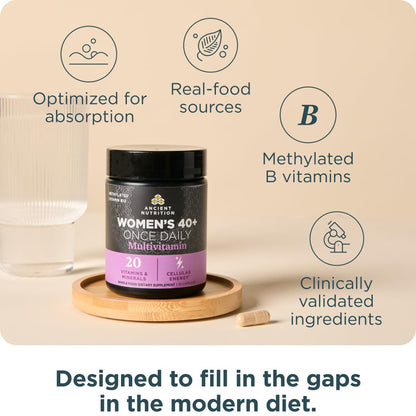 Ancient Nutrition Ancient Multi Women 40+ Multivitamin | Bone Health & Immunity