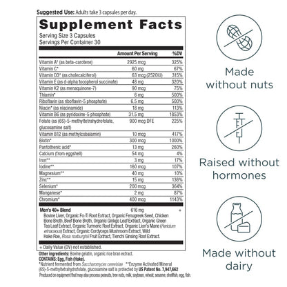 Ancient Nutrition Multivitamin for Men 40+ – 90 Count (3 Day)