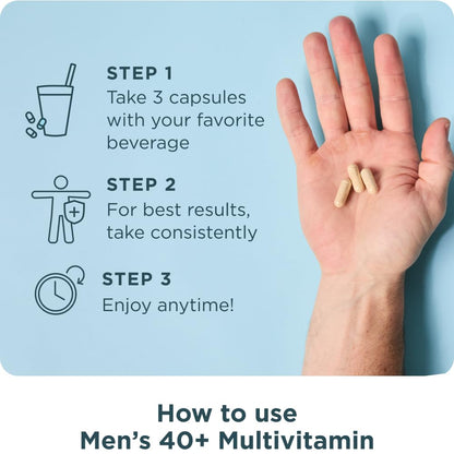 Ancient Nutrition Multivitamin for Men 40+ – 90 Count (3 Day)