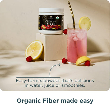 Ancient Nutrition Organic Fiber Powder – Raspberry Lemonade | Digestive Health