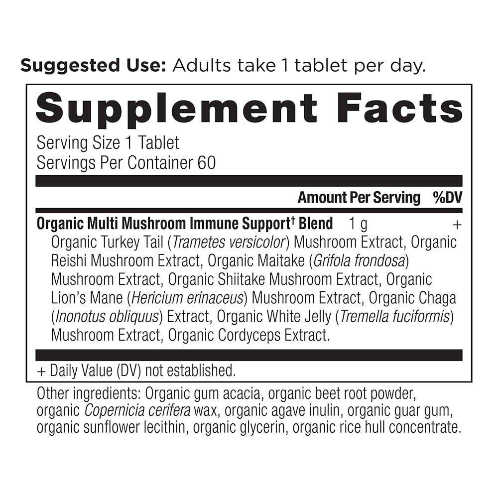Ancient Nutrition Organic Multi Mushroom Immune Support - 60 Count
