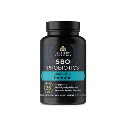 Ancient Nutrition SBO Probiotics Once Daily Immune Support – 25 Billion CFU, Vitamin C & Vitamin D, 30 Count