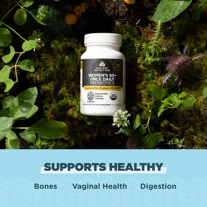Ancient Nutrition Probiotics for Women 50+ | Regenerative Organic Certified | 25B CFUs | 30 Count | Once Daily
