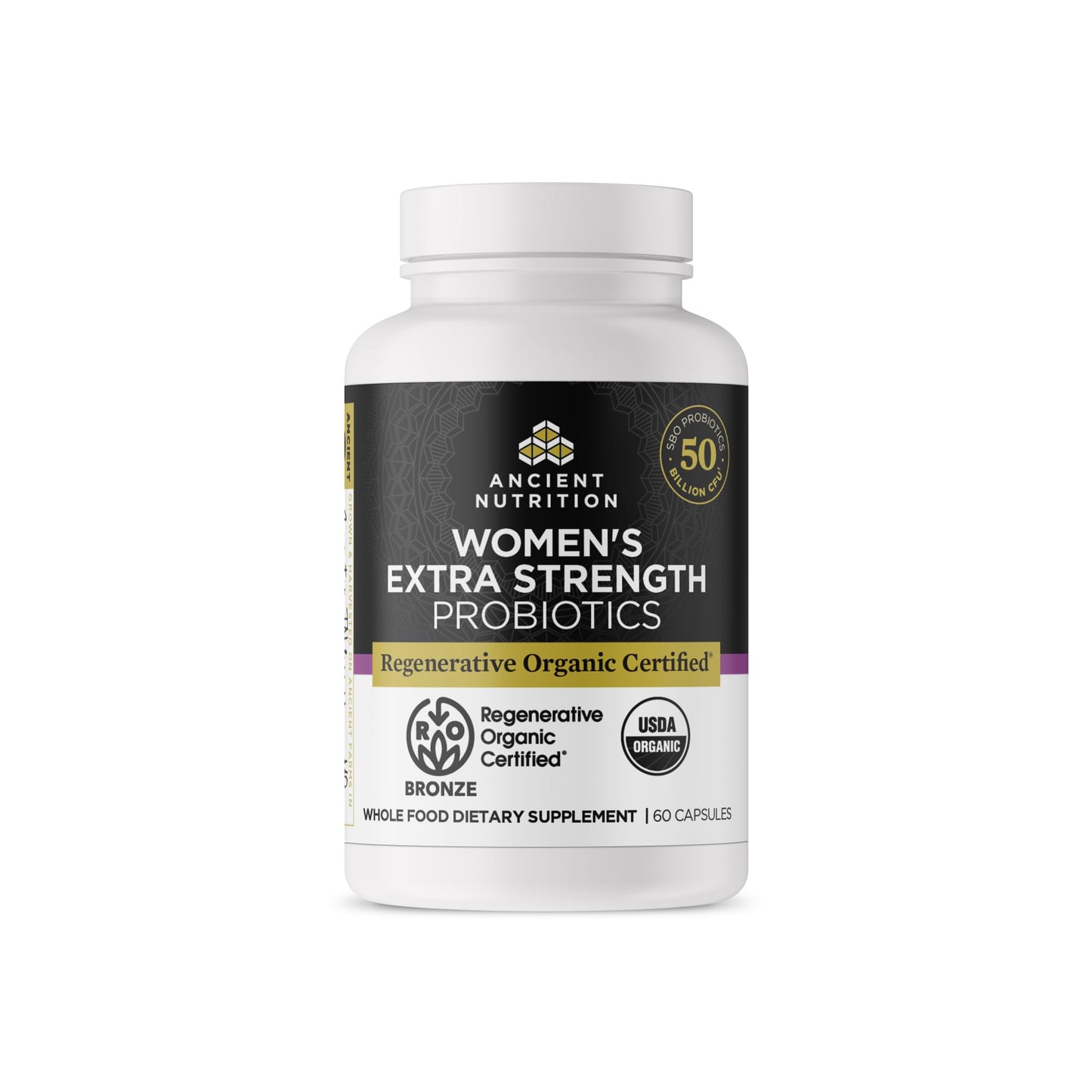 Ancient Nutrition Regenerative Organic Probiotics for Women – 25B CFUs, 60 Count