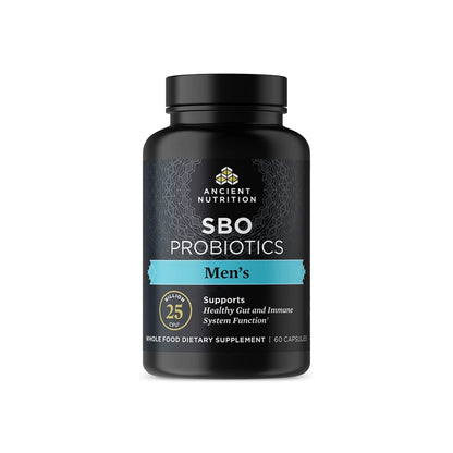 Ancient Nutrition SBO Probiotics for Men – 60 Count, 25B CFU, Gut & Immune Support