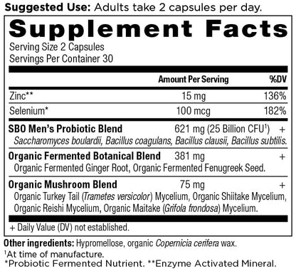 Ancient Nutrition SBO Probiotics for Men – 60 Count, 25B CFU, Gut & Immune Support