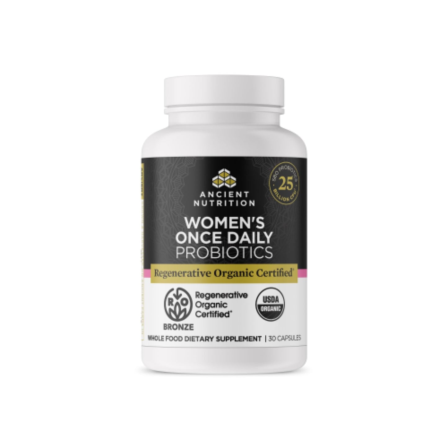 Ancient Nutrition Regenerative Organic Probiotics for Women – 25B CFUs, Once Daily, 30 Count