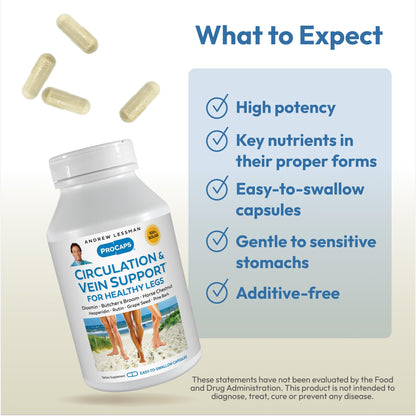 ANDREW LESSMAN Circulation & Vein Support – Healthy Legs, 60 Capsules