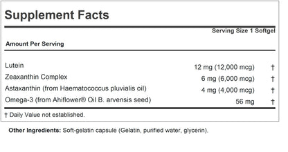 ANDREW LESSMAN Maximum L+Z with Astaxanthin 120 Softgels – Lutein, Zeaxanthin & Astaxanthin for Eye & Brain Health