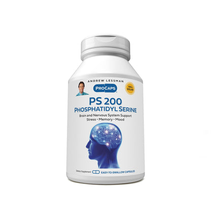 ANDREW LESSMAN PS 200 Phosphatidyl Serine 120 Capsules – Supports Mental Clarity, Mood & Memory | Neurotransmitter Production | No Additives