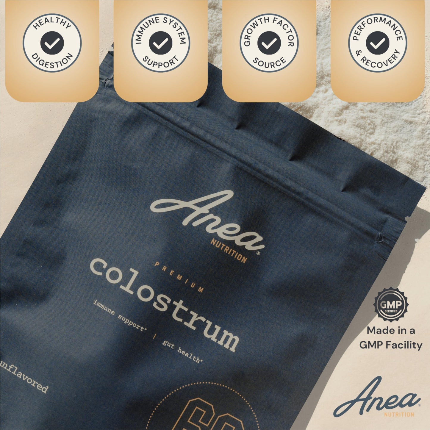 Anea Colostrum Unflavored – Immune & Gut Health Support | Made in USA | GMP Facility