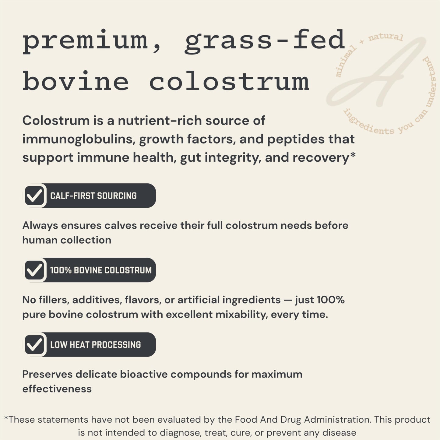 Anea Colostrum Unflavored – Immune & Gut Health Support | Made in USA | GMP Facility