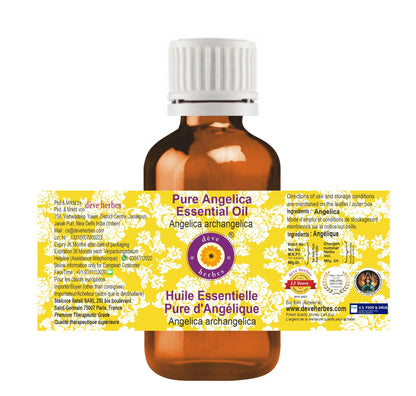 Deve Herbes Pure Angelica Essential Oil (Angelica archangelica) 5ml – Therapeutic Grade Steam Distilled (0.16 oz)