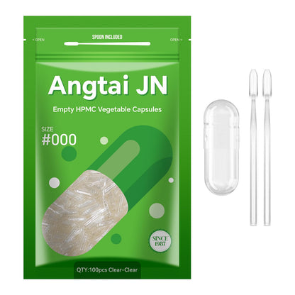 Angtai JN Capsules Size 000 – Vegan Empty Capsule Kit (100 Count)