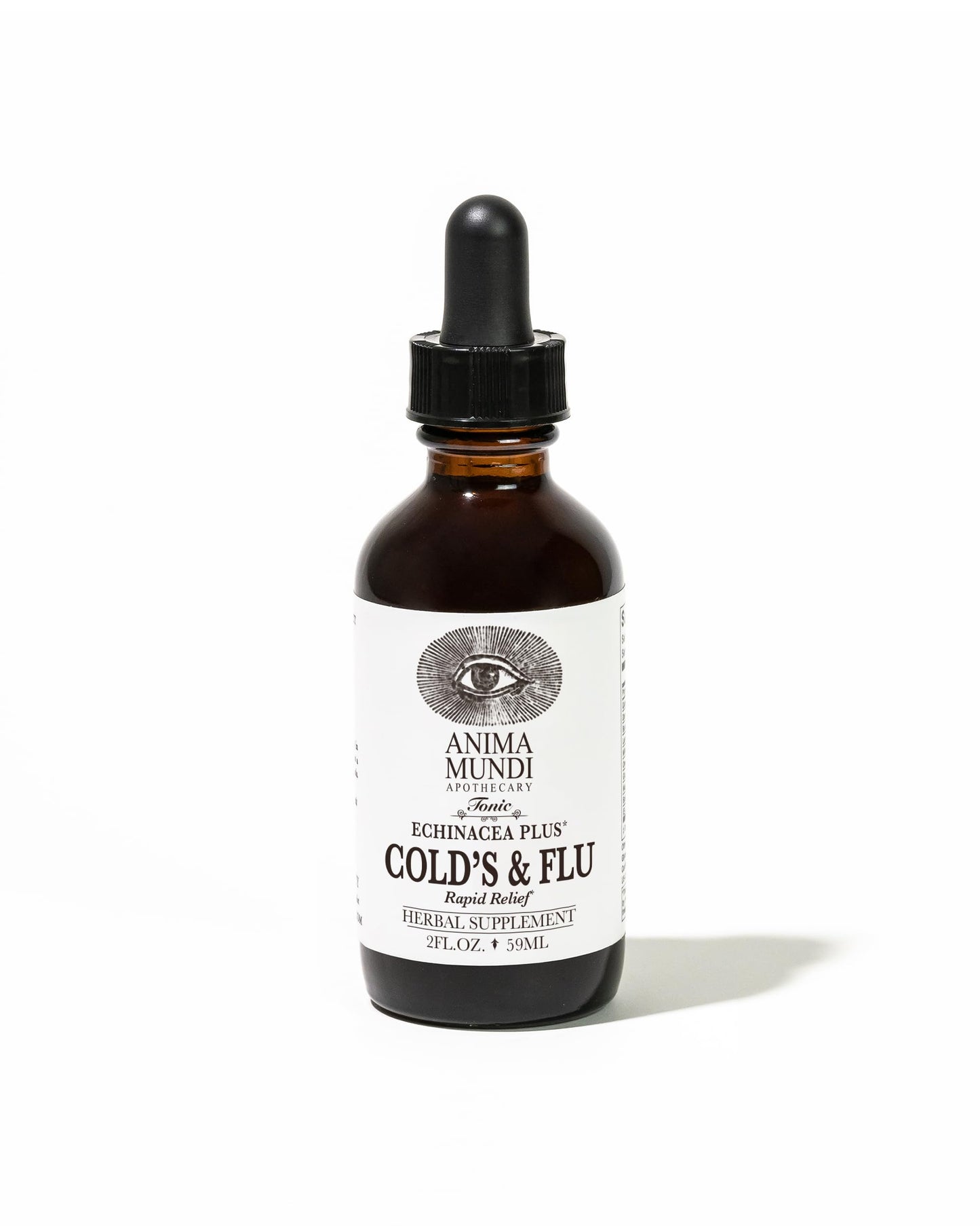 Anima Mundi Apothecary Cold's & Flu Tonic - Immune Support Drops with Echinacea, Garlic, Turmeric Root & Fresh Ginger - Immune System Support Liquid Supplement (2oz / 60ml)
