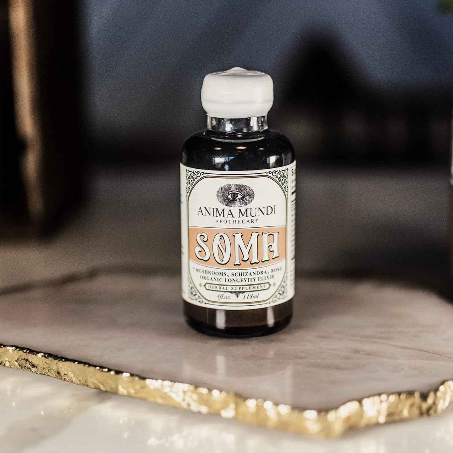 Anima Mundi Soma 7 Mushroom Adaptogenic Elixir - Reishi, Chaga, Lion's Mane & Cordyceps - 2oz