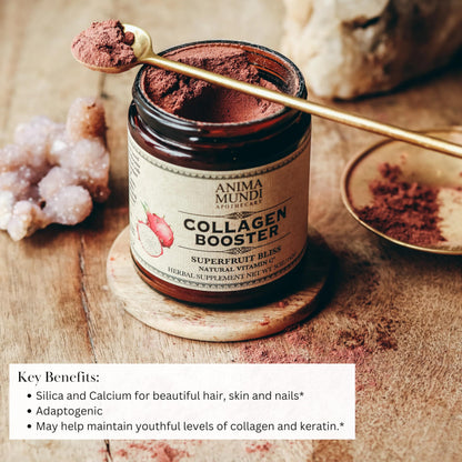 Anima Mundi Apothecary Vegan Collagen Booster Powder – Superfruit Bliss (5oz) | Skin, Hair & Nails