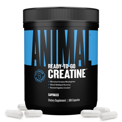 Animal Micronized Creatine Monohydrate Capsules – 300 Caps, 2.5g Per Serving
