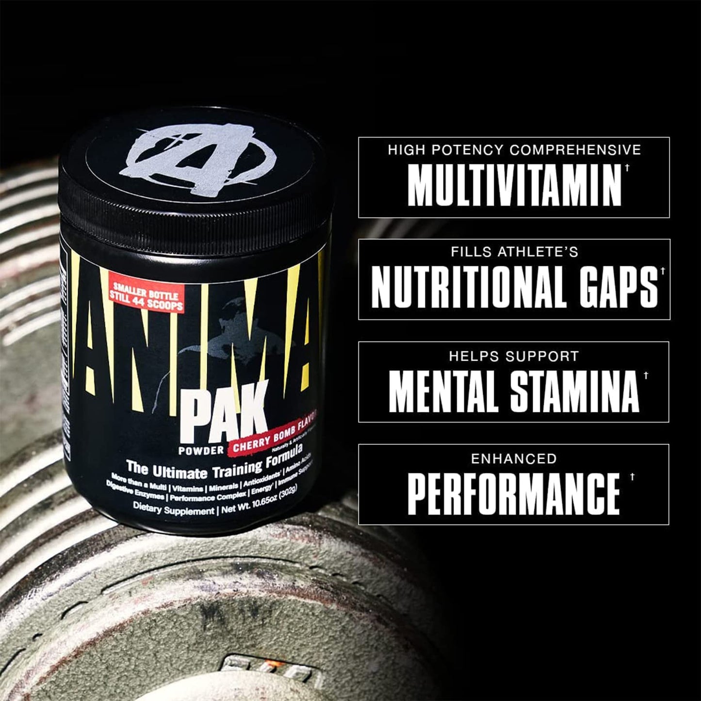 Animal Pak – All-in-One Vitamin & Supplement Powder | 44 Scoops | Cherry Bomb