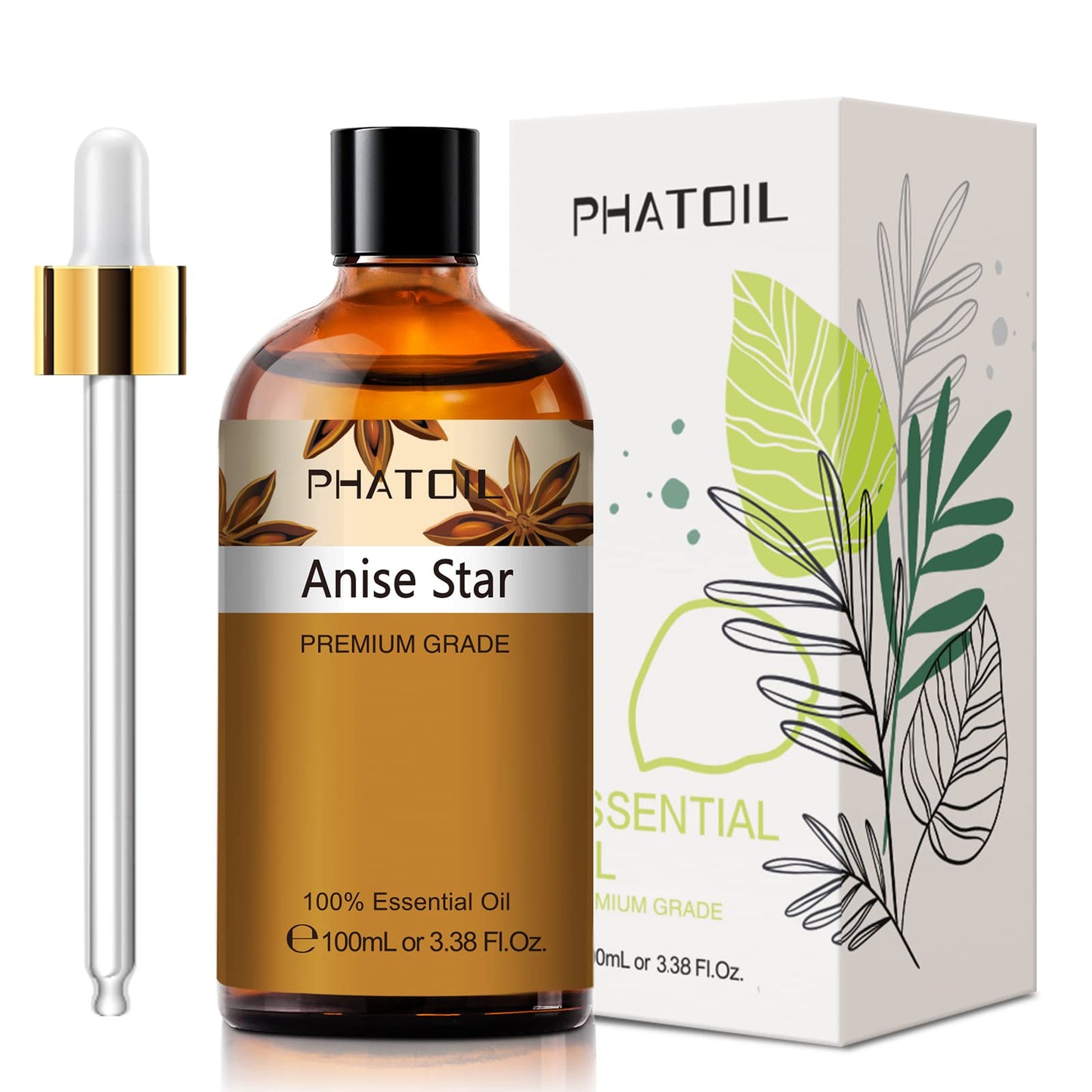 Anise Star Essential Oil 100ml | PHATOIL Aromatherapy for Diffuser & DIY
