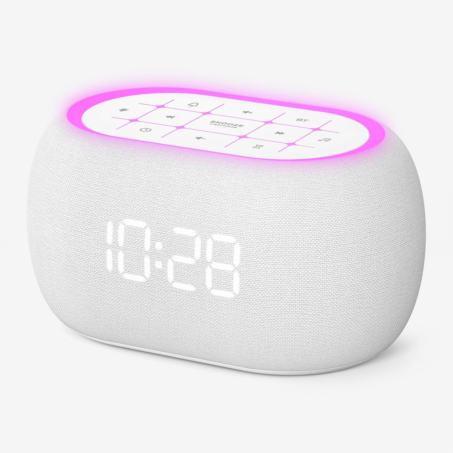 ANJANK White Noise Sound Machine Alarm Clock with Hi-Fi Bluetooth Speaker | 21 Sounds & 7 Night Lights