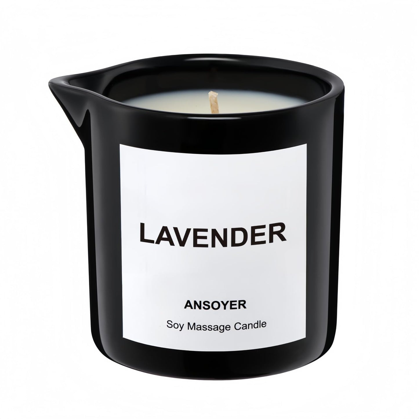 ANSOYER Massage Oil Candle – Ultra Hydrating Body Care with Soybean Oil, Lavender, 8.1oz