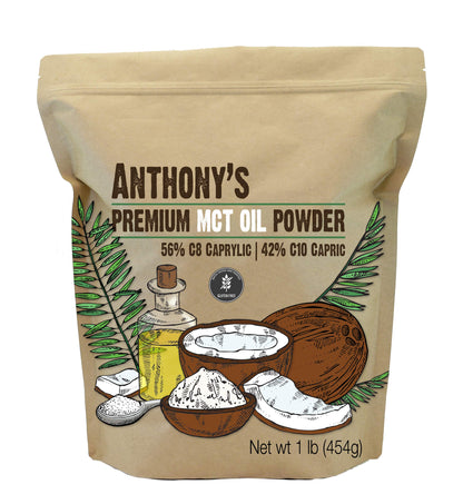 Anthony's Premium MCT Oil Powder 56% C8 / 42% C10 – 1 lb | Gluten Free & Keto