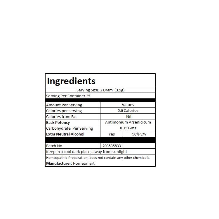 Antimonium Arsenicicum Homeopathy Pellets 30C Potency – Pack of 3 | HomeoMart