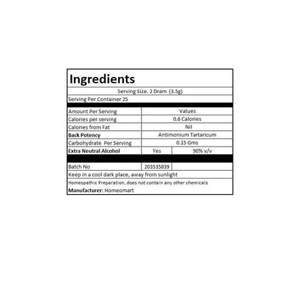 Antimonium Tartaricum 200C Homeopathy Pellets – Pack of 3 | Homeomart