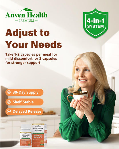Anven Health Menopause Supplements – Probiotics, D3 & B6 | 270 Veggie Caps