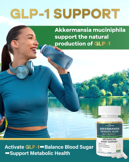 Anven Health GLP-1 Supplement — 100 Billion Akkermansia Probiotic & Prebiotic for Gut Health, Digestion & Metabolism