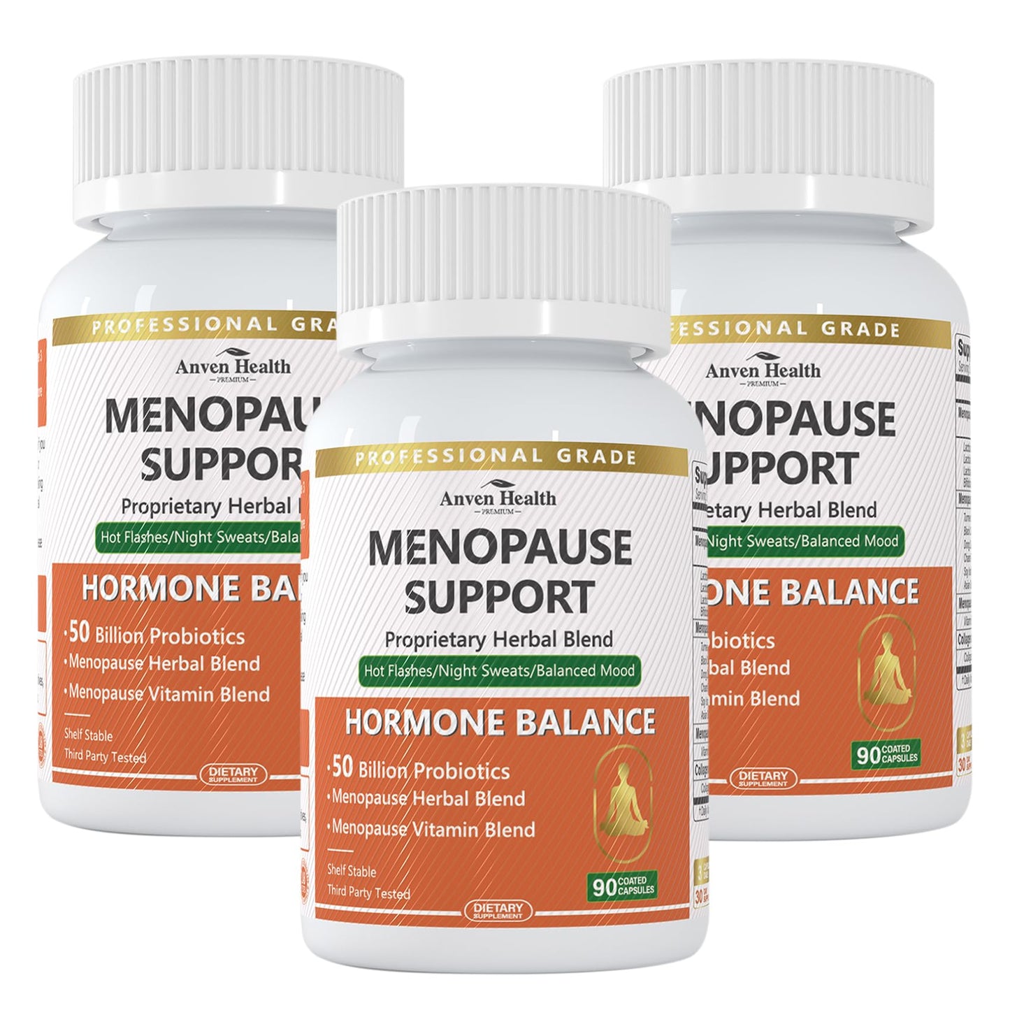Anven Health Menopause Supplements – Probiotics, D3 & B6 | 270 Veggie Caps