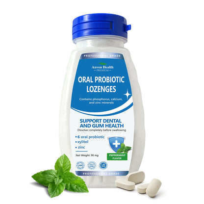 Anven Health Oral Probiotics Lozenges - Bad Breath & Gum Repair (90 Lozenges, Mint, Sugar-Free)